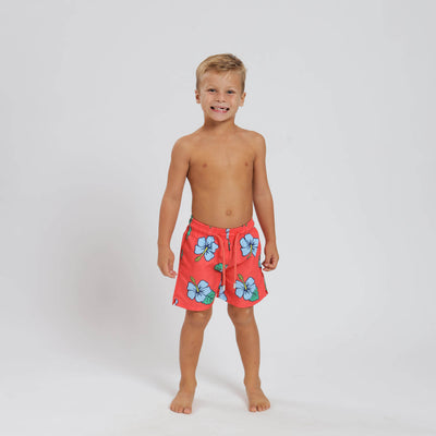 Kids Swim Shorts - Hibiscus | Orange