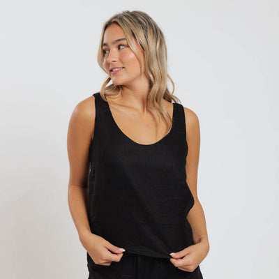 Ladies Linen - Cami | Black