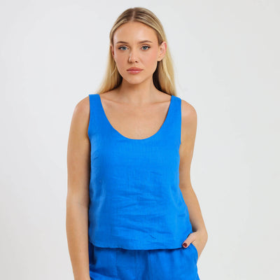 Ladies Linen - Cami | Bright Blue