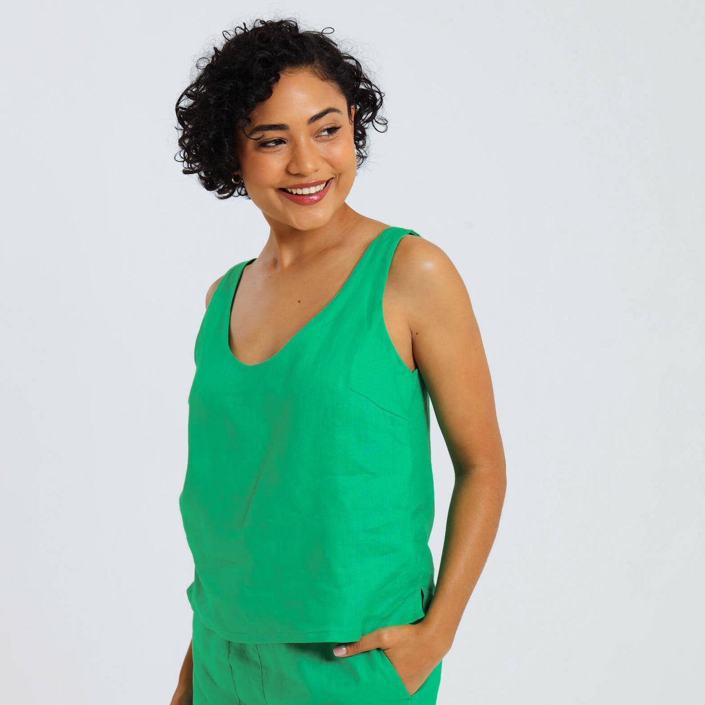 Ladies Linen - Cami | Green