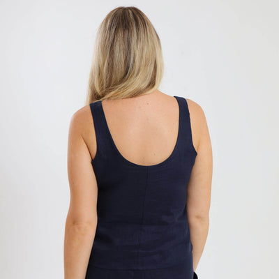 Ladies Linen - Cami | Navy