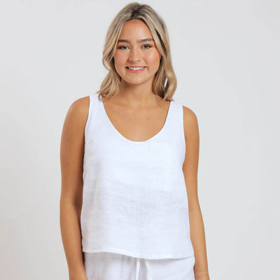 Ladies Linen - Cami | White