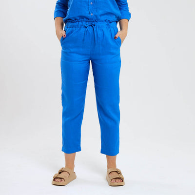 Ladies Linen - Pants | Bright Blue