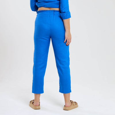 Ladies Linen - Pants | Bright Blue