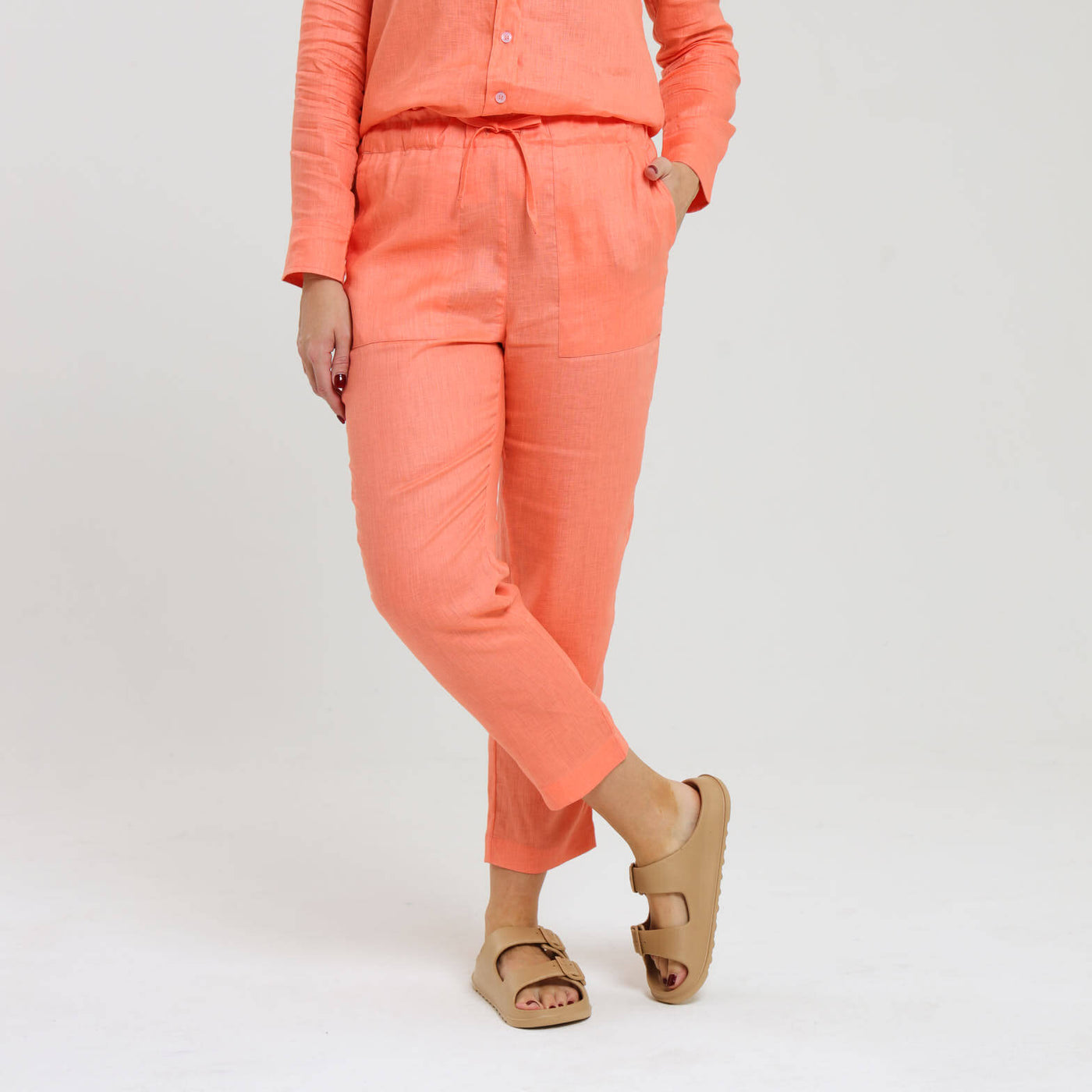 Ladies Linen - Pants | Peach Fuzz