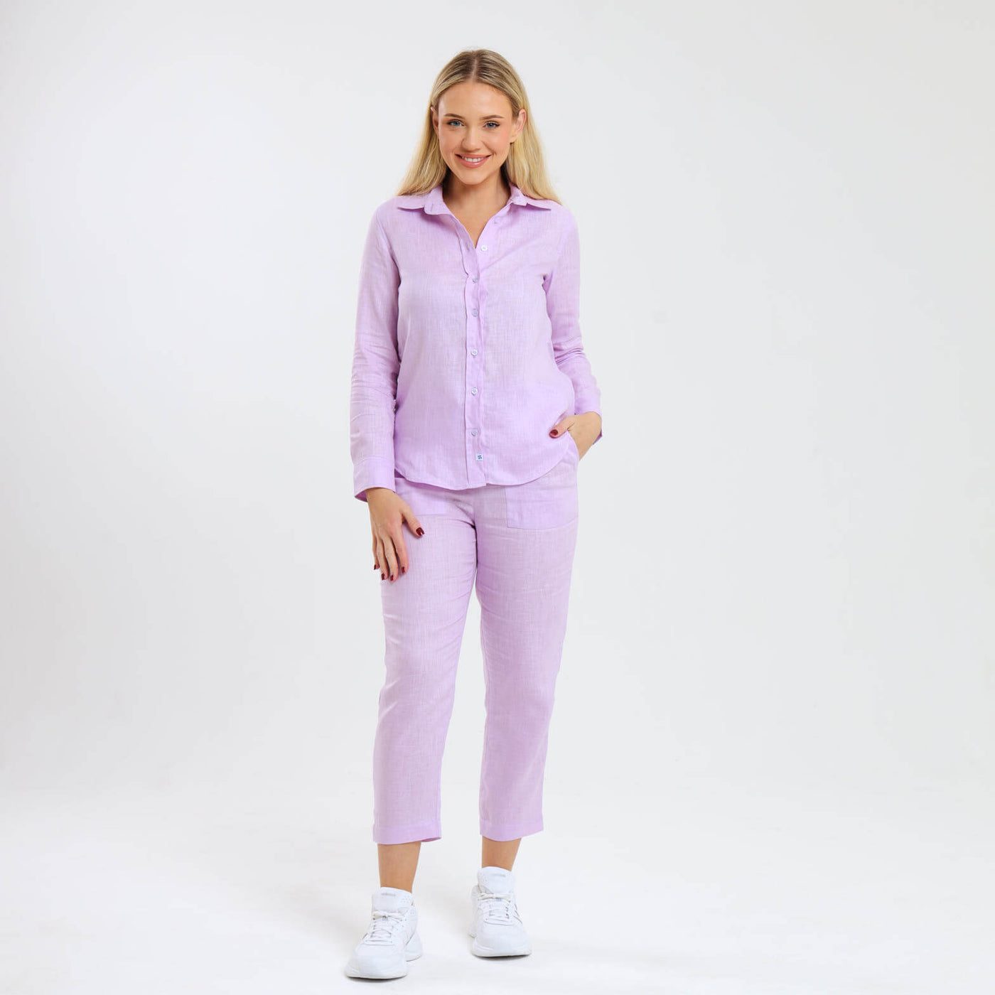 Ladies Linen - Long Sleeve Shirt | Lilac