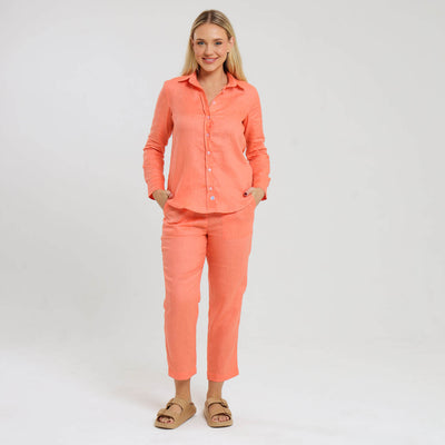 Ladies Linen - Pants | Peach Fuzz