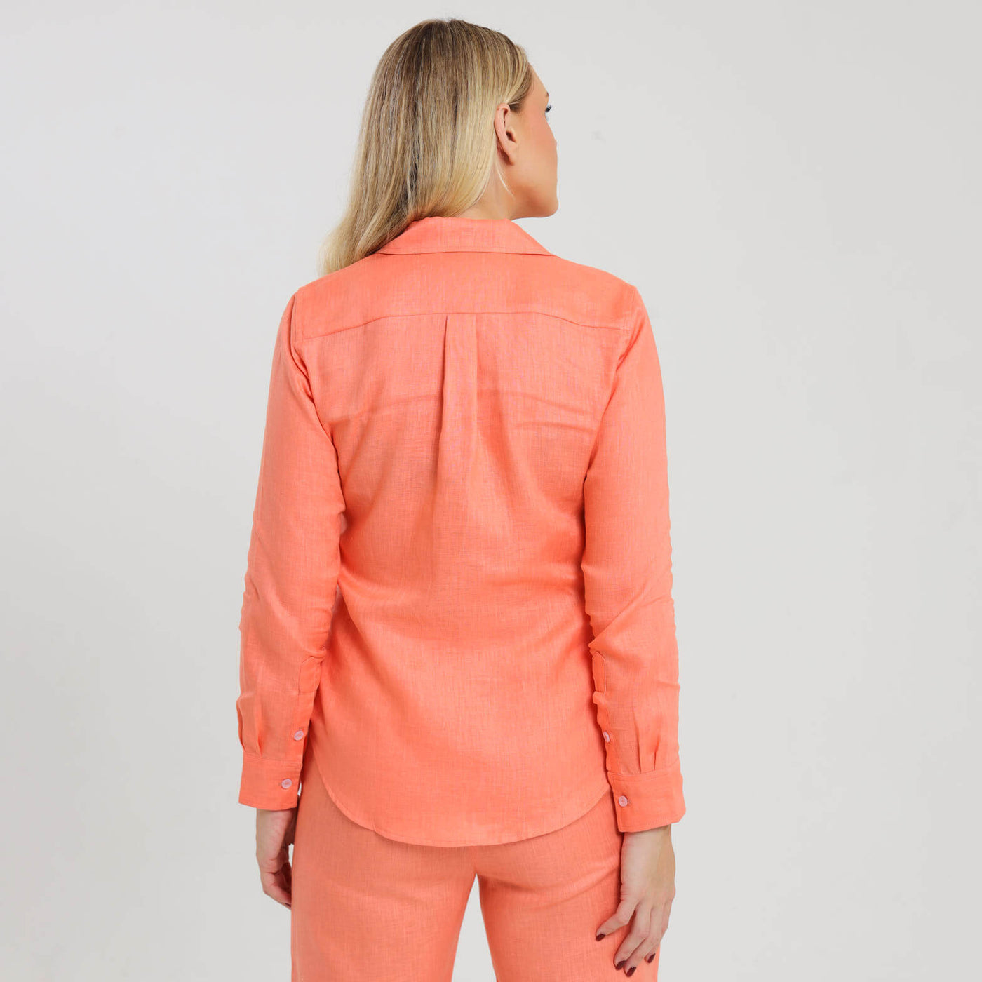 Ladies Linen - Long Sleeve Shirt | Peach Fuzz