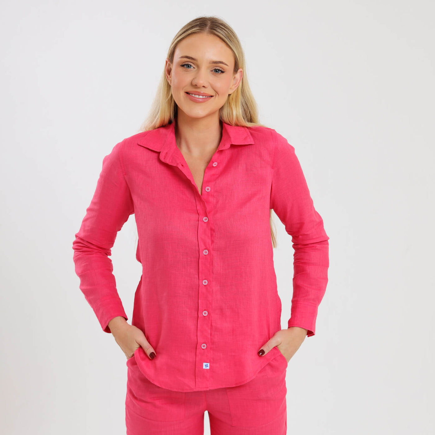 Ladies Linen - Long Sleeve Shirt | Watermelon