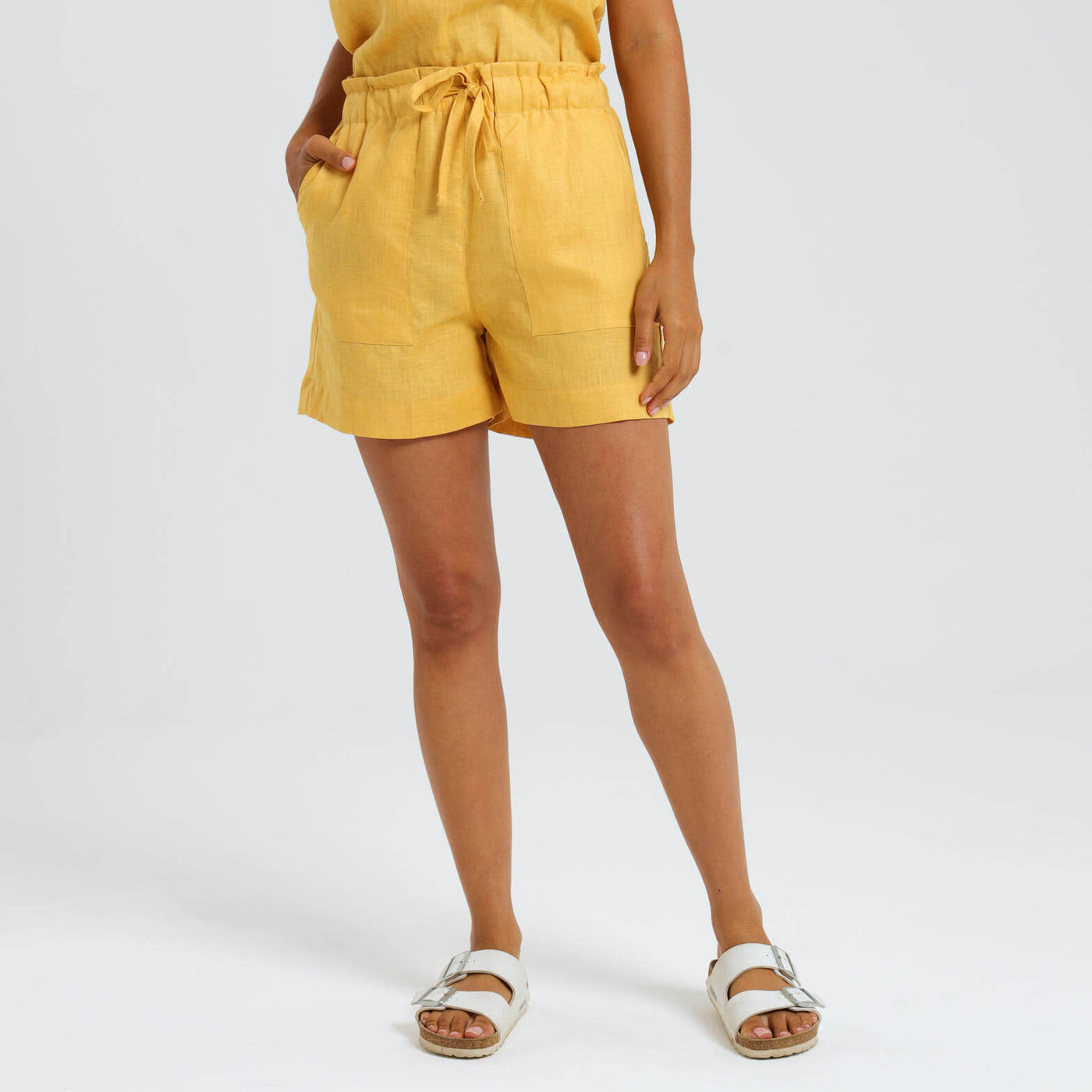 Ladies Linen - Shorts | Mustard