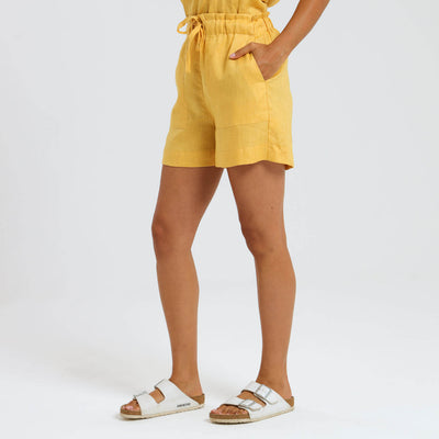 Ladies Linen - Shorts | Mustard