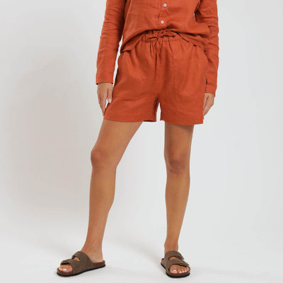 Ladies Linen - Shorts | Rust