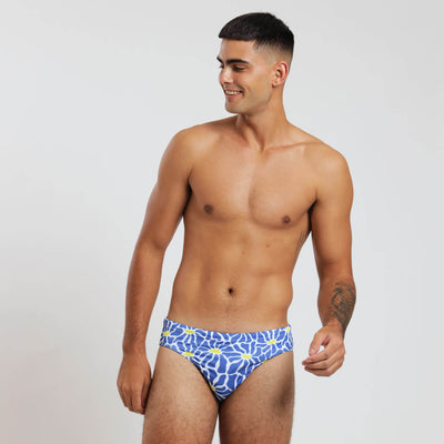 Mens Briefs - Flowers | Blue