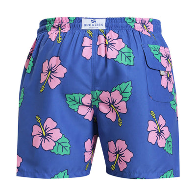 Swim Shorts - Hibiscus | Royal Blue