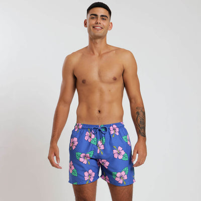 Swim Shorts - Hibiscus | Royal Blue