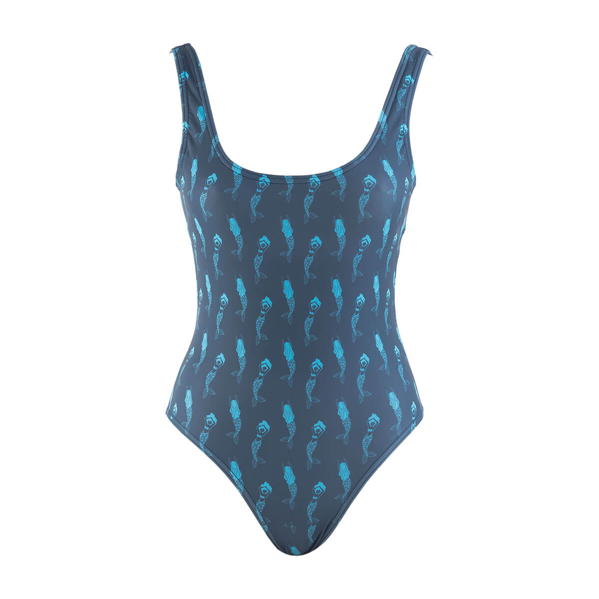 Breazies Ladies One Piece Swimming Costume - Mermaids | Steel